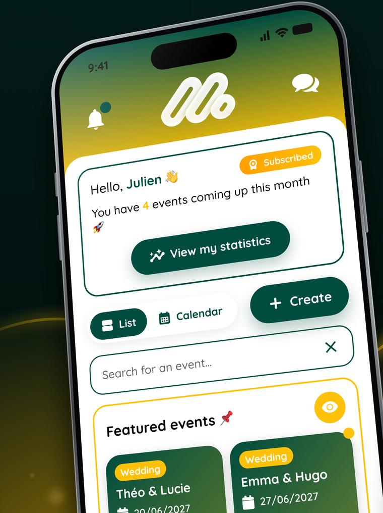 Pantalla de inicio de la aplicación MomentFlow