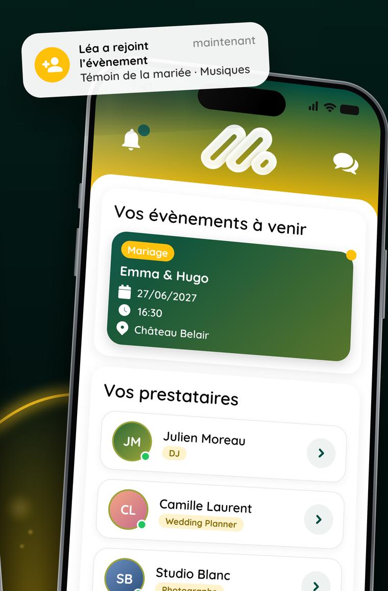 Capture de l'application MomentFlow